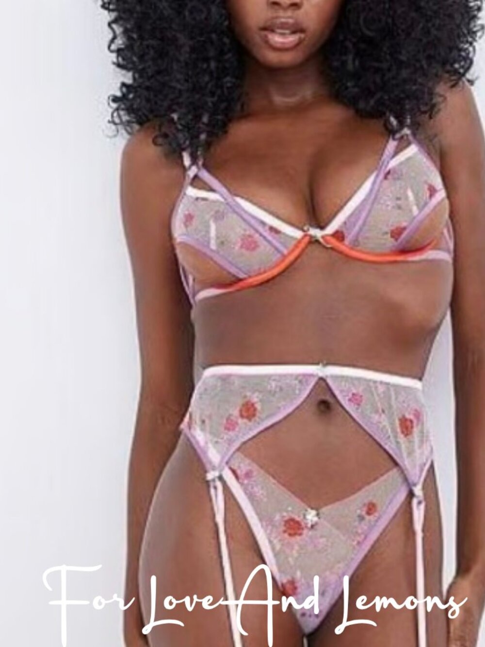 For Love And Lemons Rose Bloom Underwire Bra